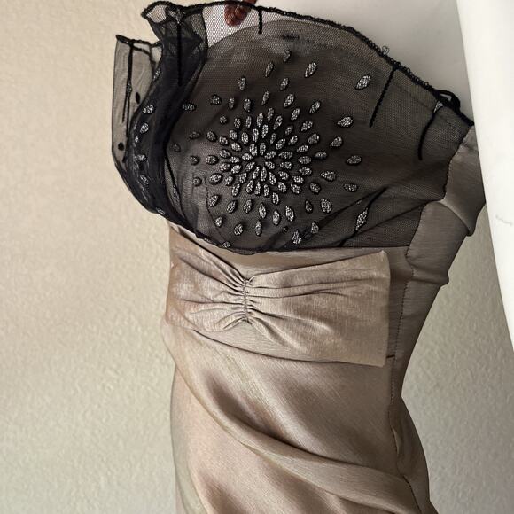 Y2K 2000s Formal Dress Small XS Strapless Mini Ruched Short Fairy Prom HOCO - Picture 1 of 16